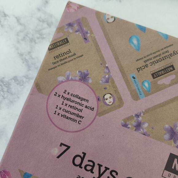 Naturally Upper Canada 7 Days Sheet Mask Set Vitamin Retinal Collagen Infused - Picture 3 of 4